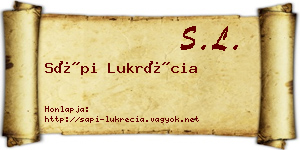 Sápi Lukrécia névjegykártya